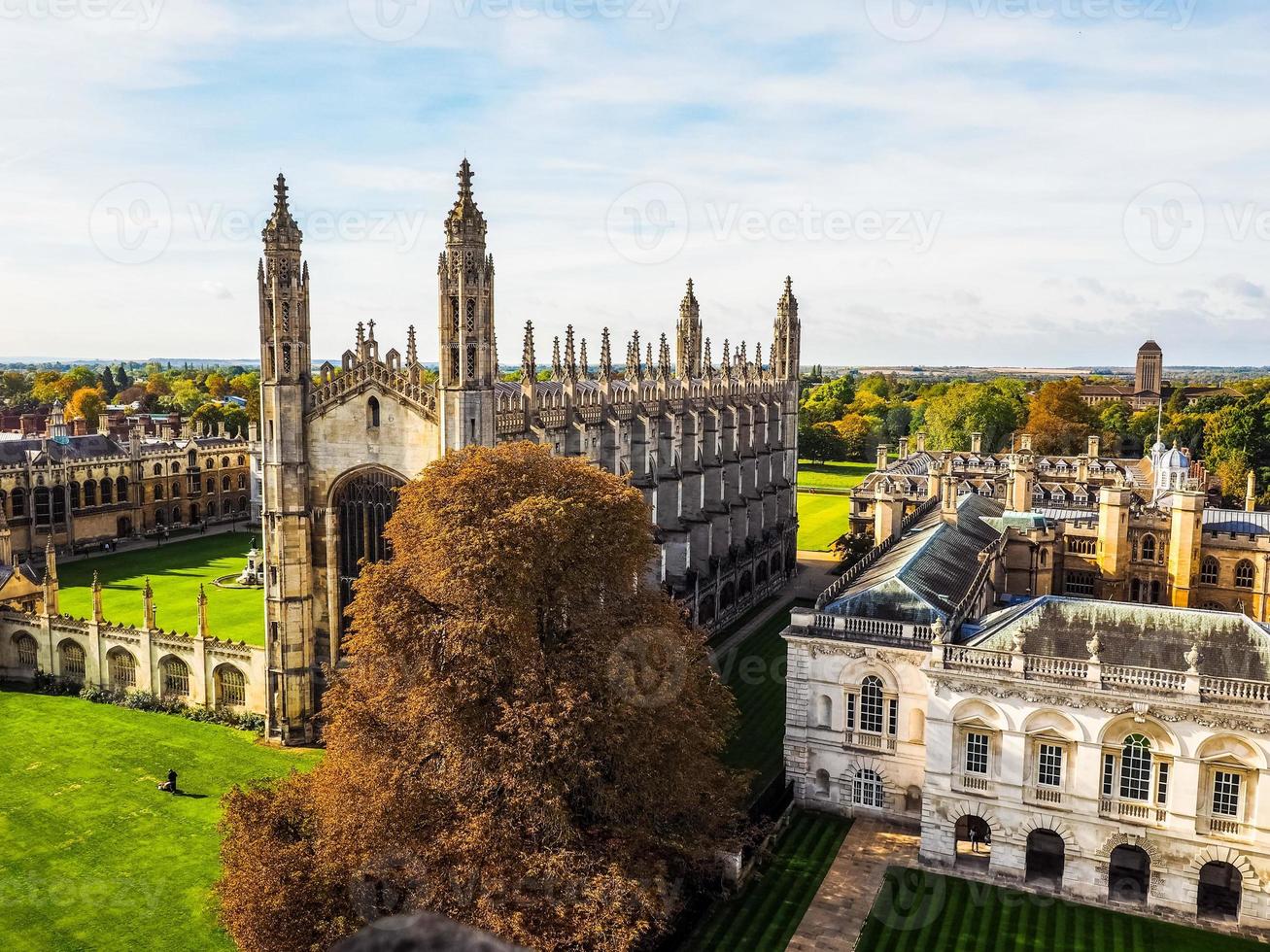 HDR Aerial view of Cambridge photo