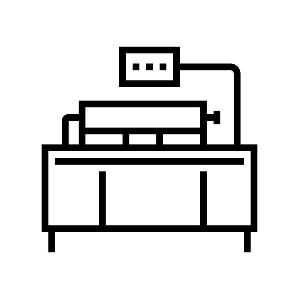 ilustración de vector de icono de línea de máquina de prensado de coca