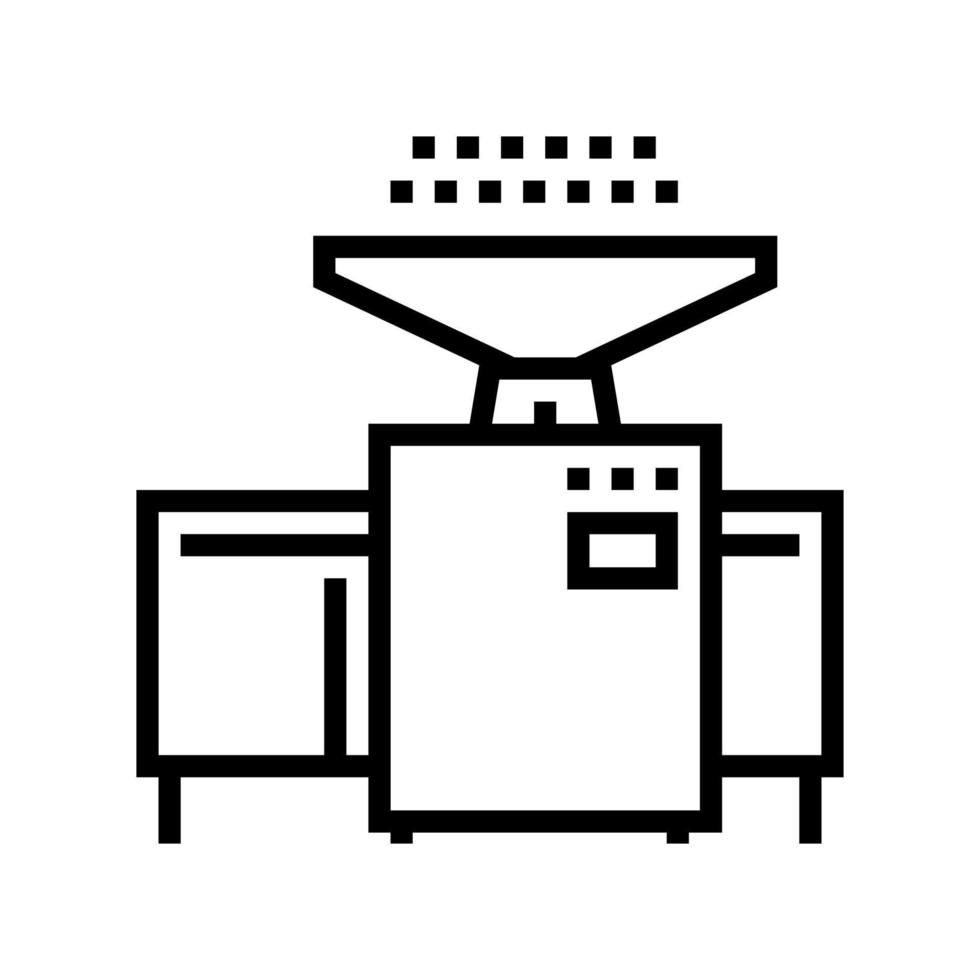 Ilustración de vector de icono de línea de máquina de aventar