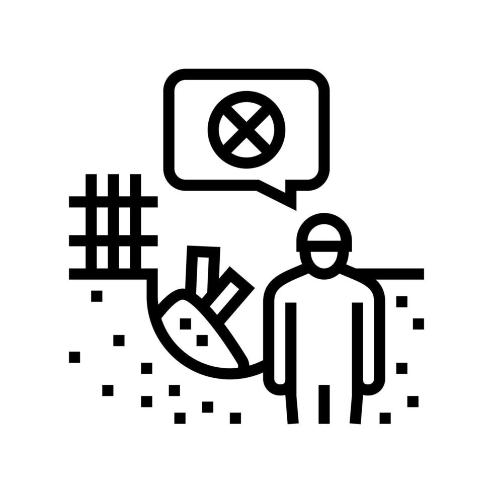 contaminated soil removal line icon vector illustration