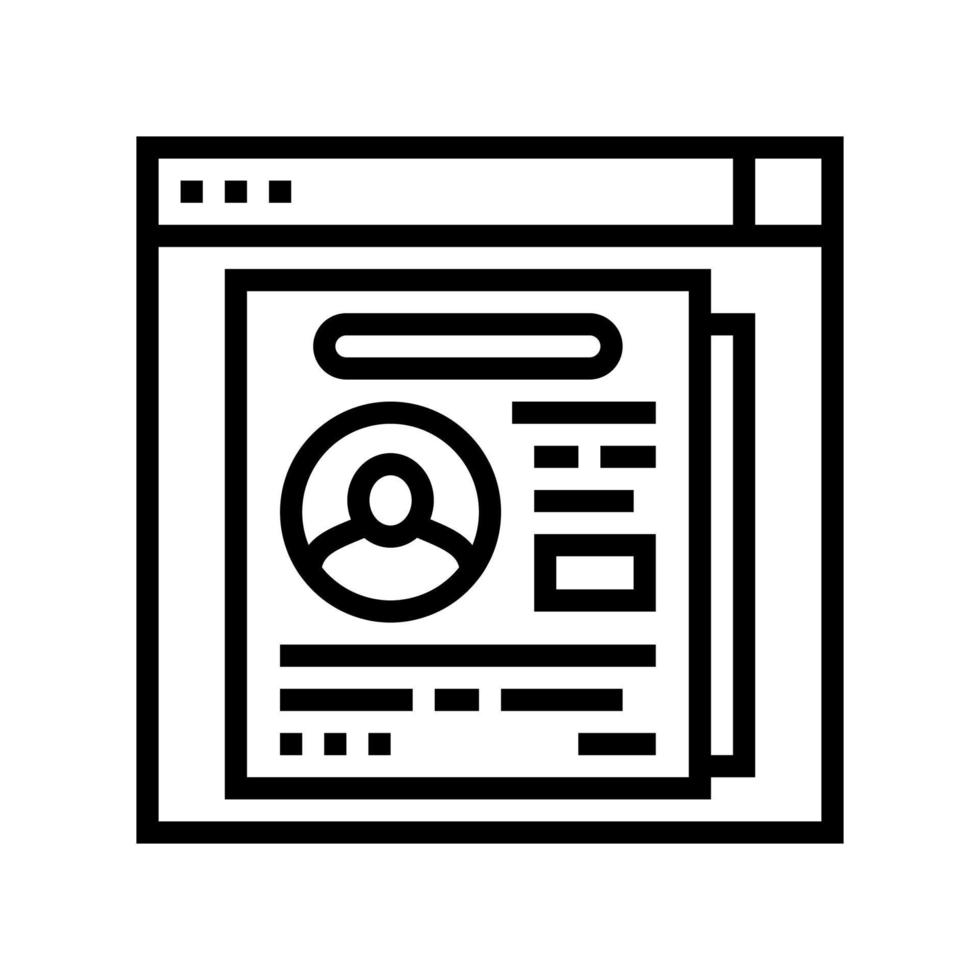 identity company employee line icon vector illustration