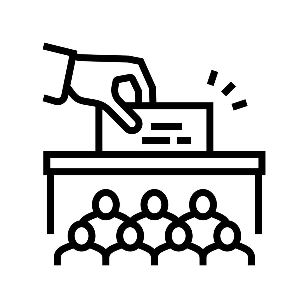 votación voto caja política elección elección línea icono vector ilustración