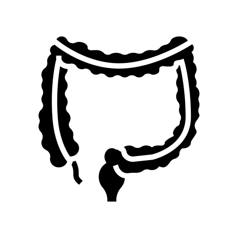 colon human organ glyph icon vector illustration