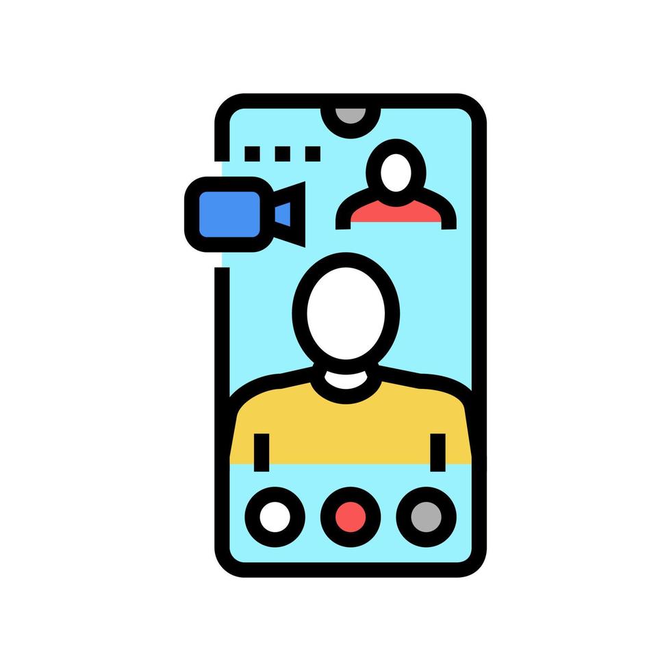 video calling color icon vector illustration