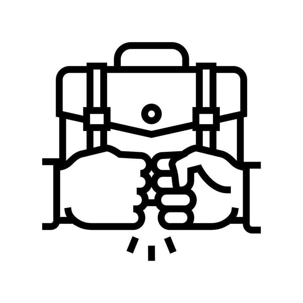 ilustración de vector de icono de línea de socio de soporte