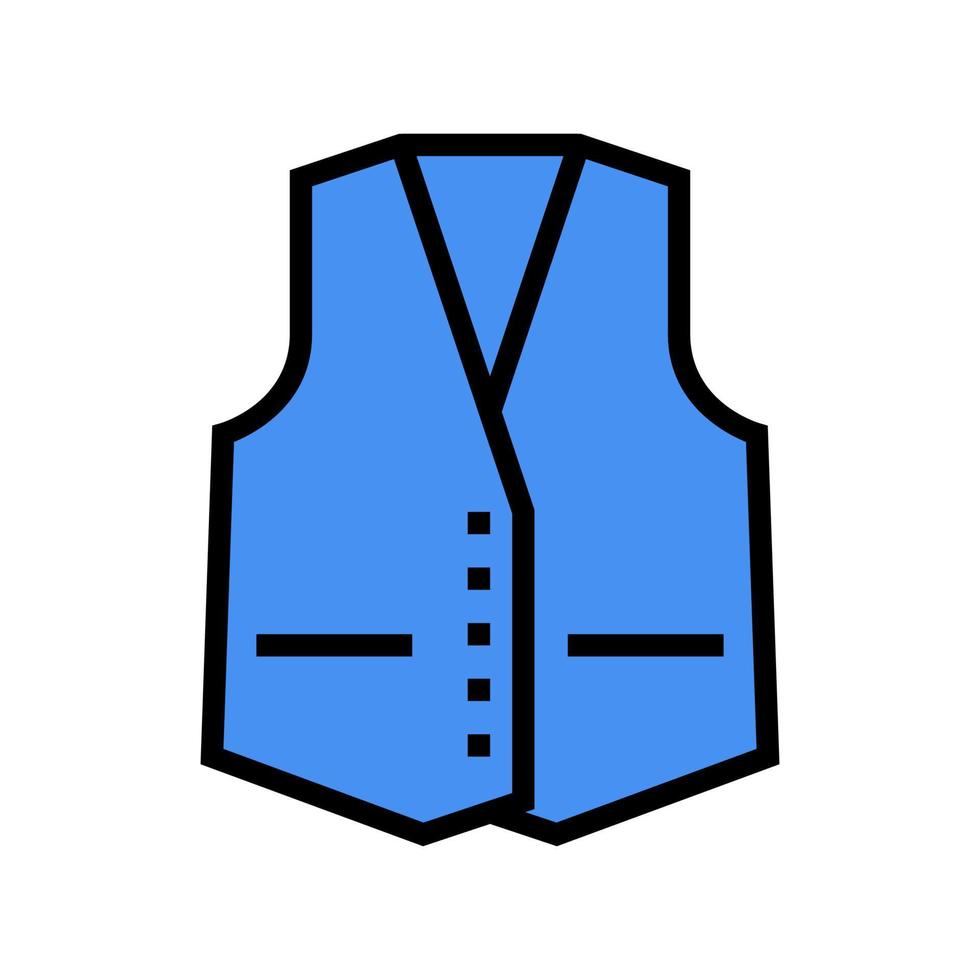 chaleco ropa formal ropa textil color icono vector ilustración