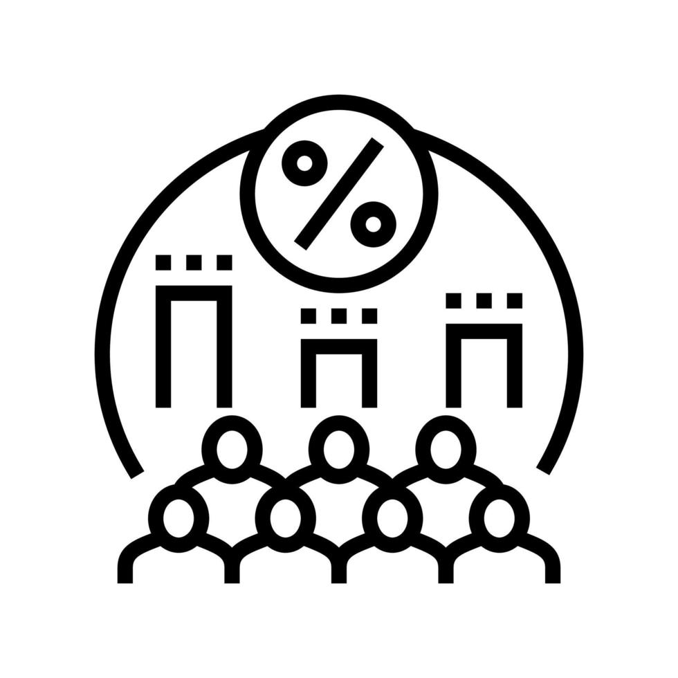 parliament voting line icon vector illustration