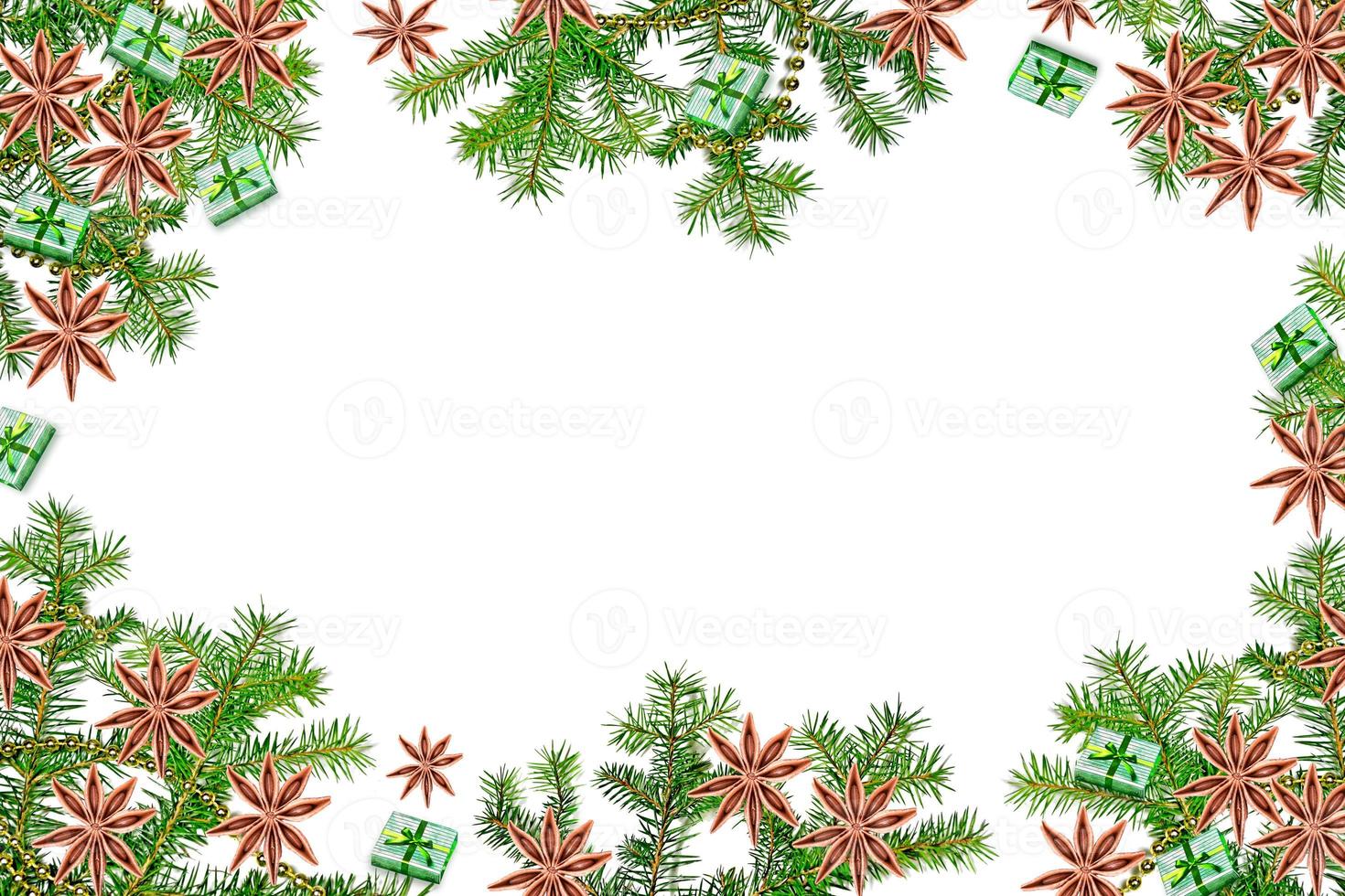 Festive Christmas tree decorated with bright toys. photo