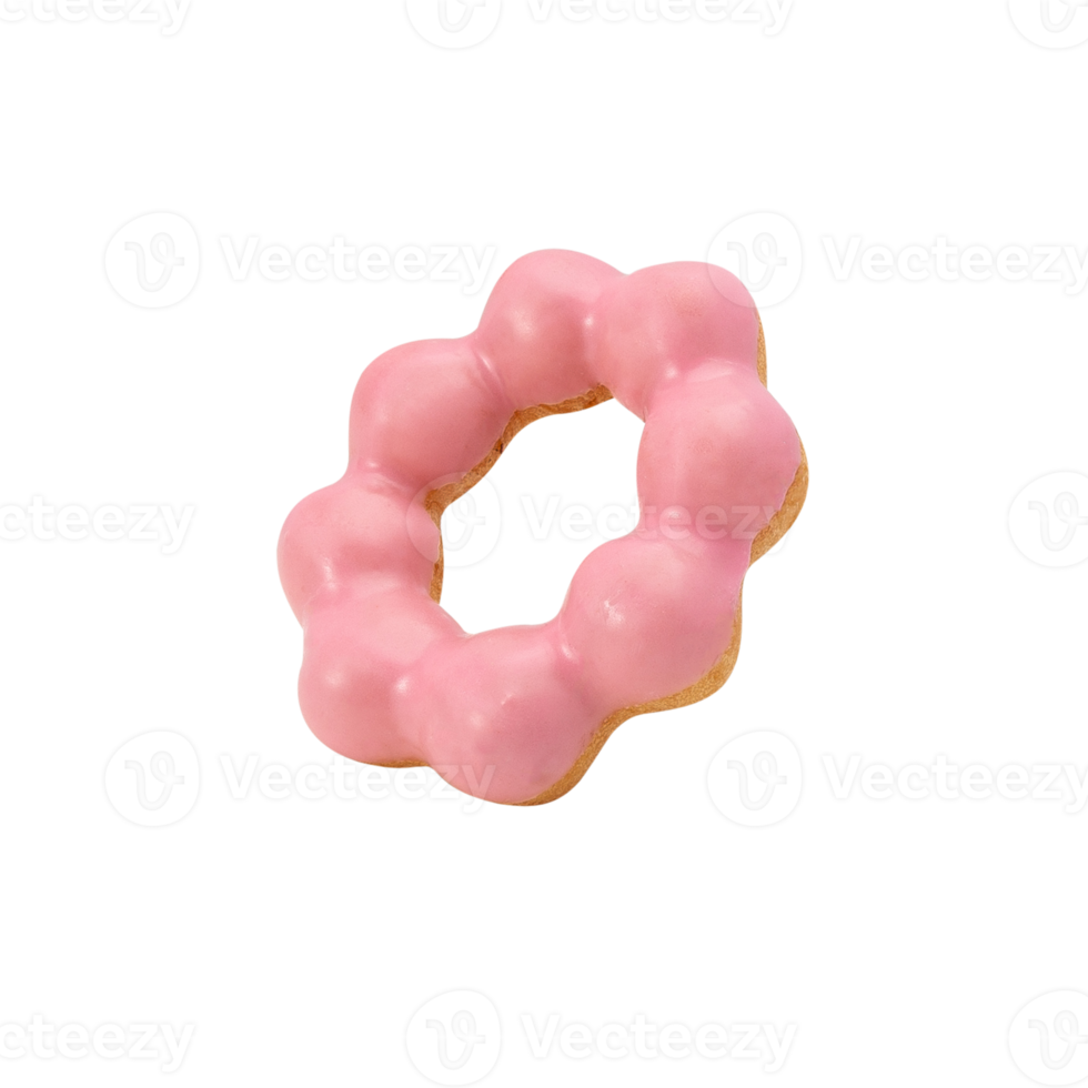 Strawberry donut cutout, Png file