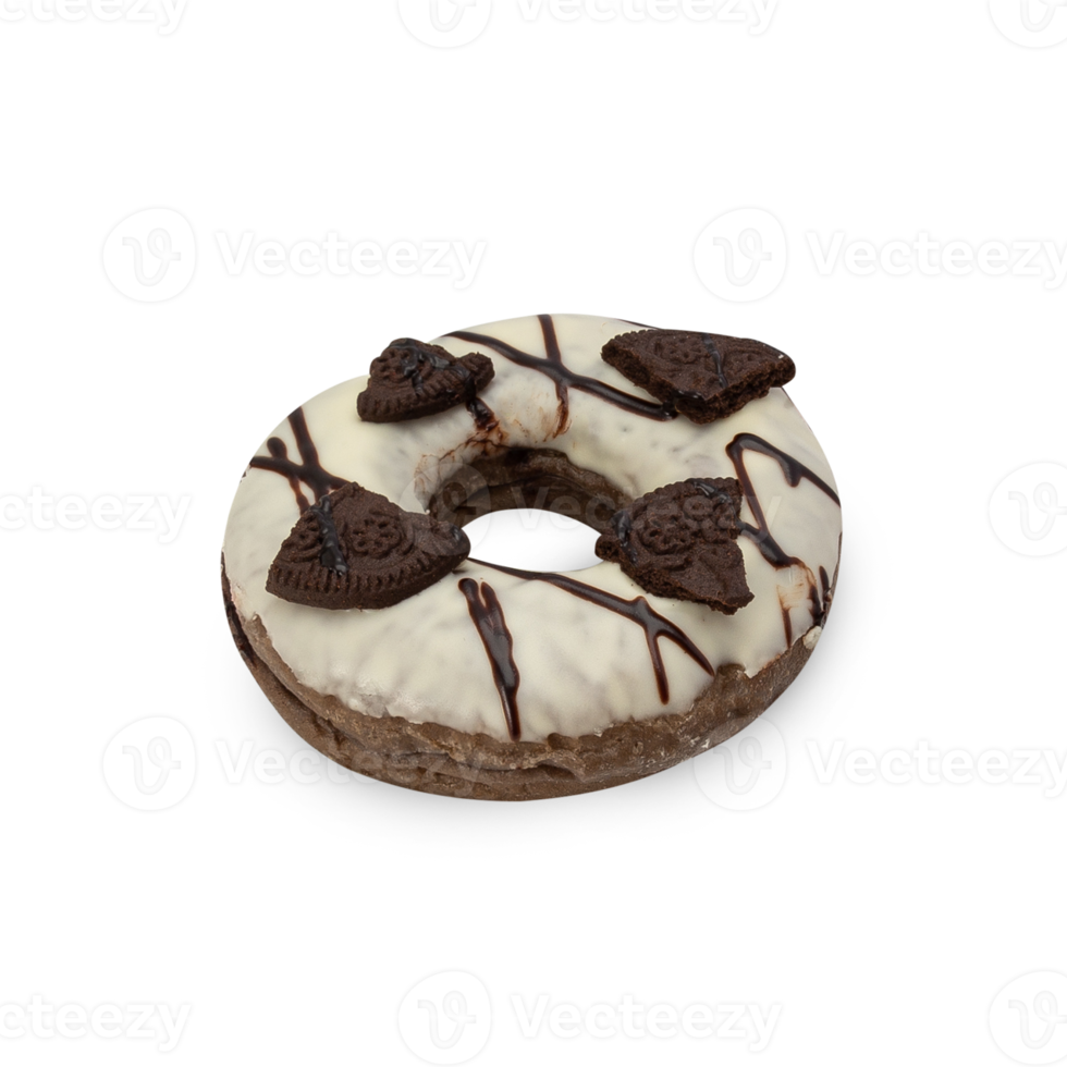 White chocolate Oreo donut cutout, Png file