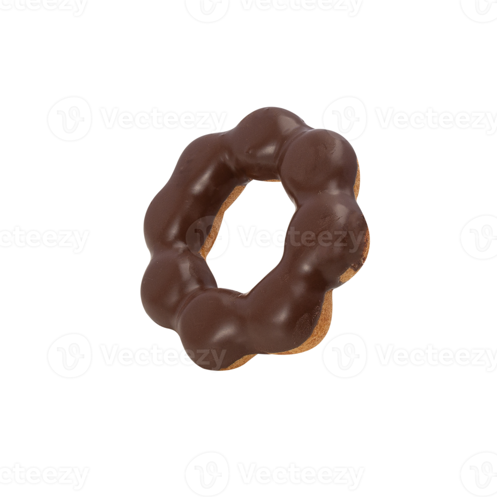 Chocolate donut cutout, Png file