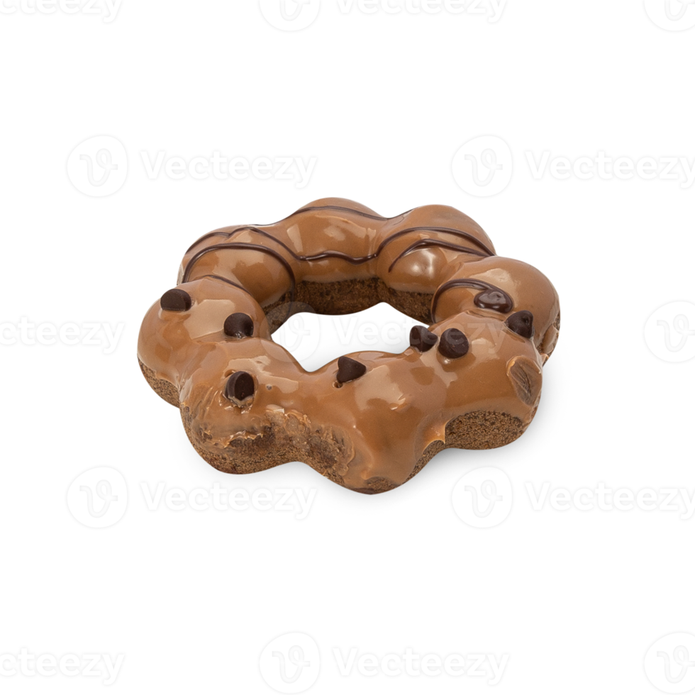 Coffee chocolate donut cutout, Png file