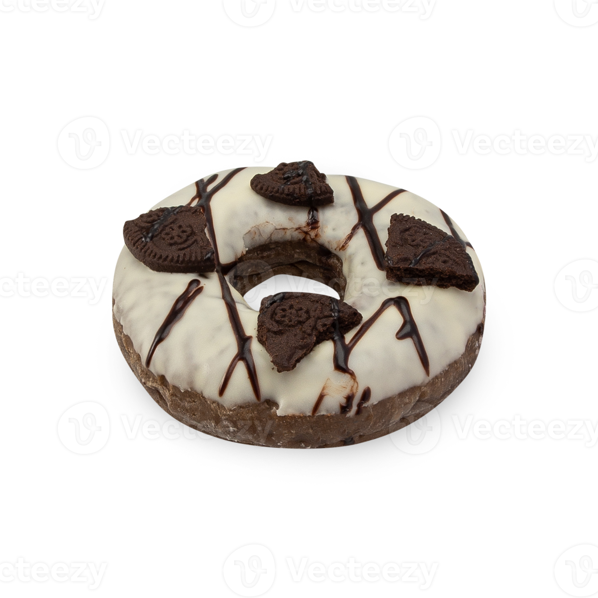 White chocolate Oreo donut cutout, Png file 9846935 PNG