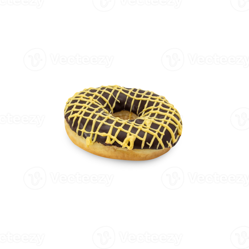 Chocolate banana donut cutout, Png file