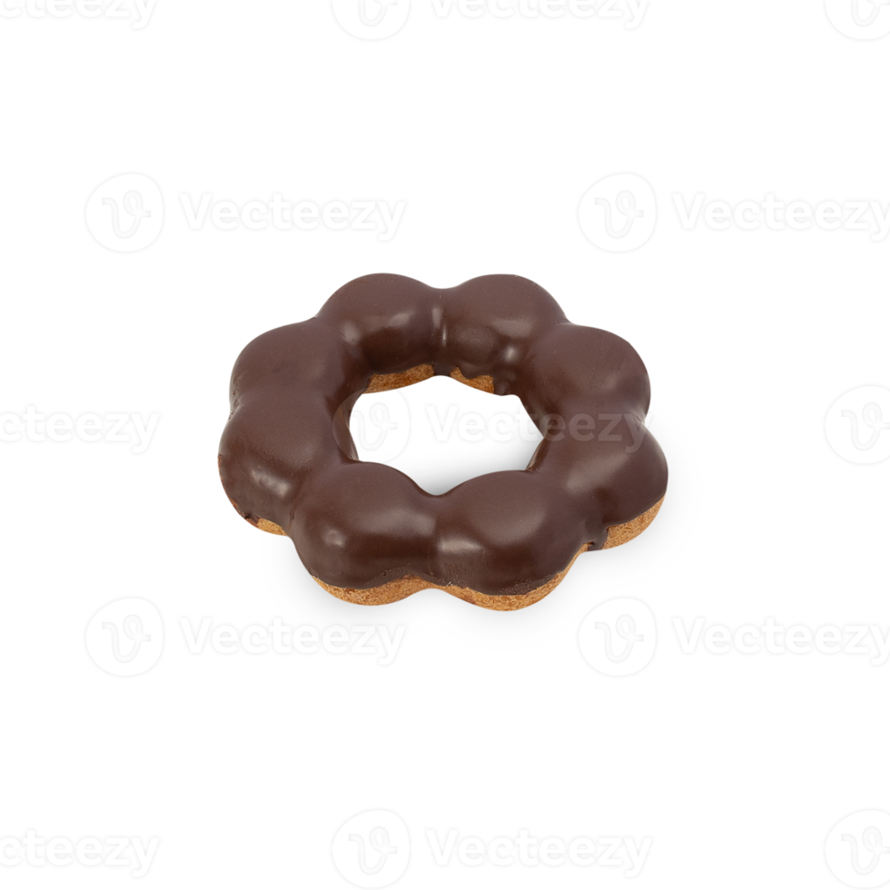 Chocolate donut cutout, Png file