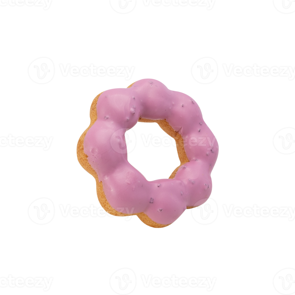 Blueberry donut cutout, Png file