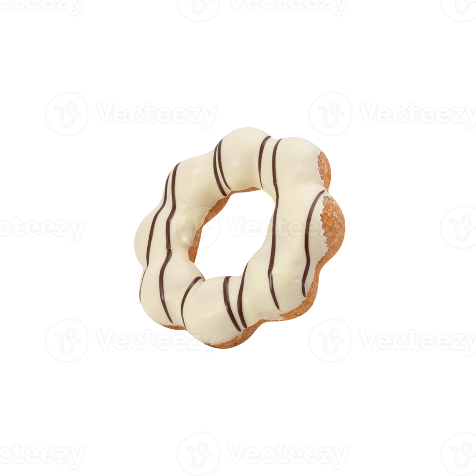 White chocolate donut cutout, Png file