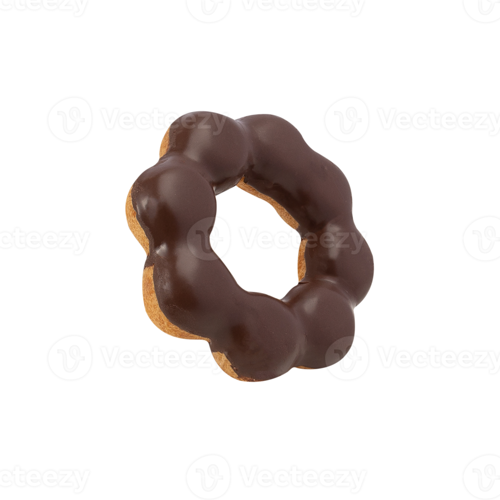 Chocolate donut cutout, Png file