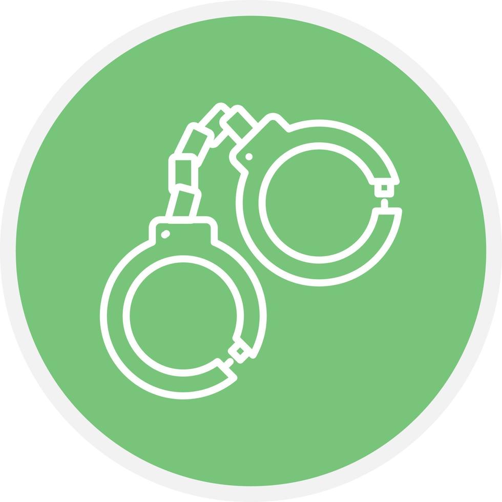 Police Handcuffs Line Circle vector
