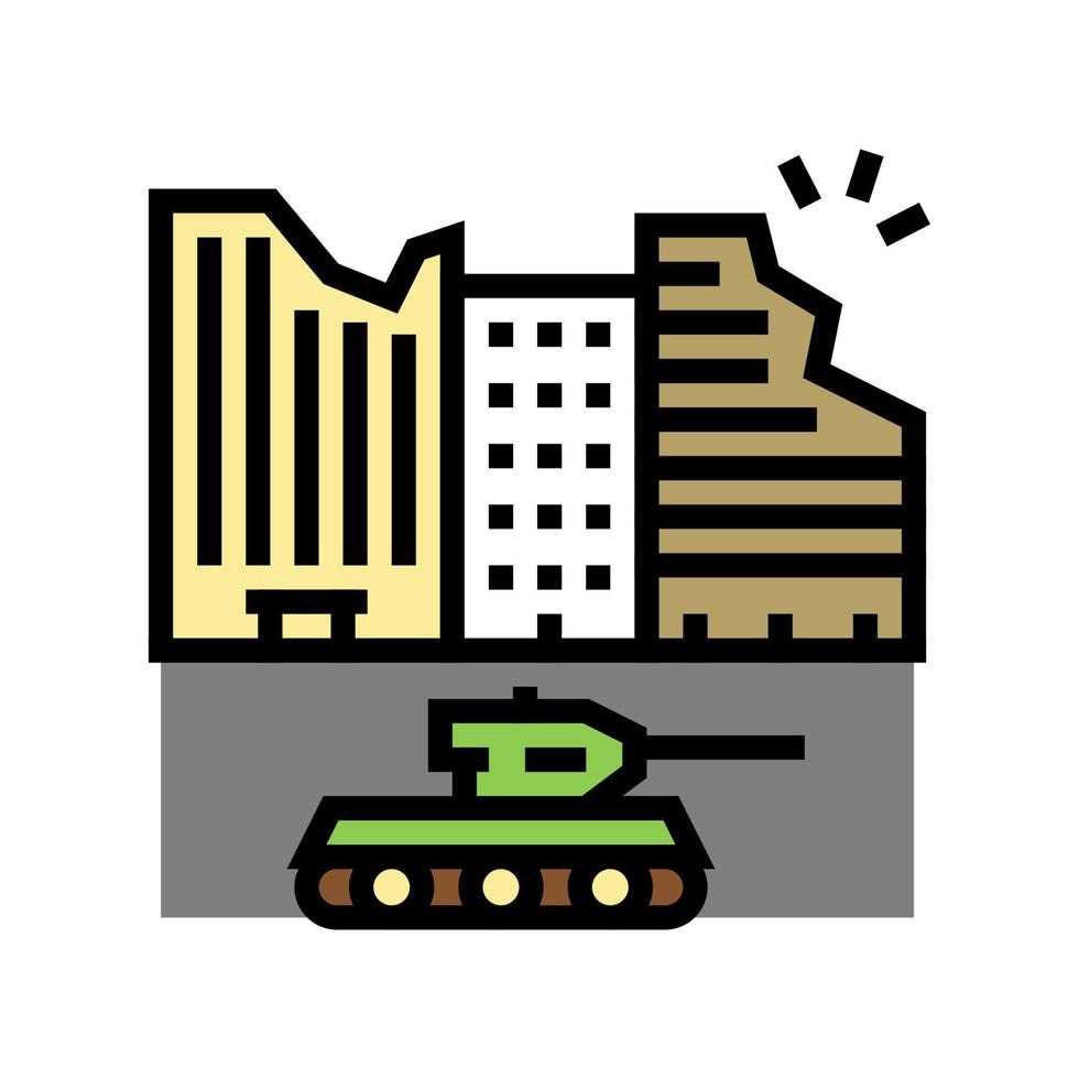 war destruction color icon vector illustration