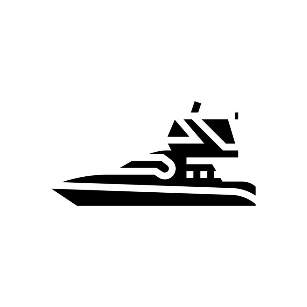 sedán puente barco glifo icono vector ilustración