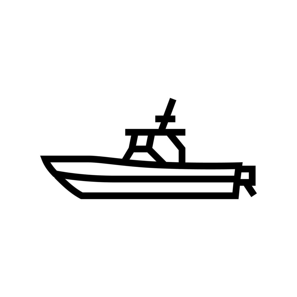 icono de línea de barco de consola central ilustración vectorial vector