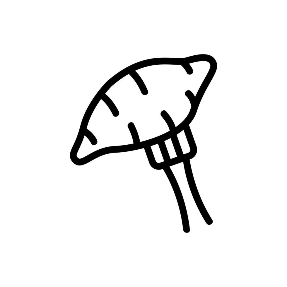 sweet potatoes on fork icon vector outline illustration