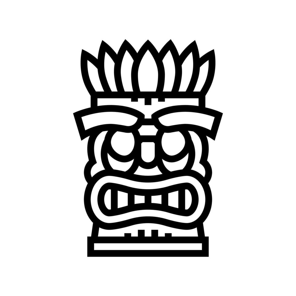 tiki mask line icon vector illustration