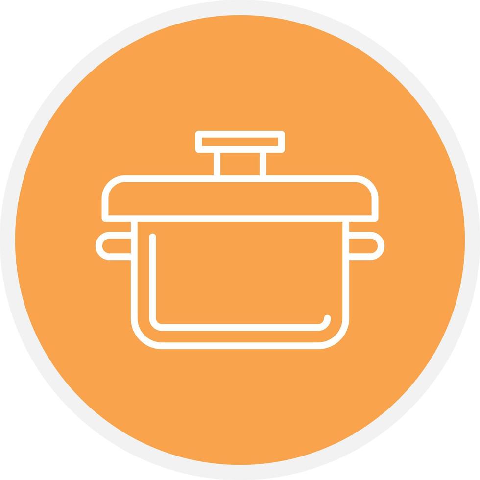 Cooking Pot Line Circle vector