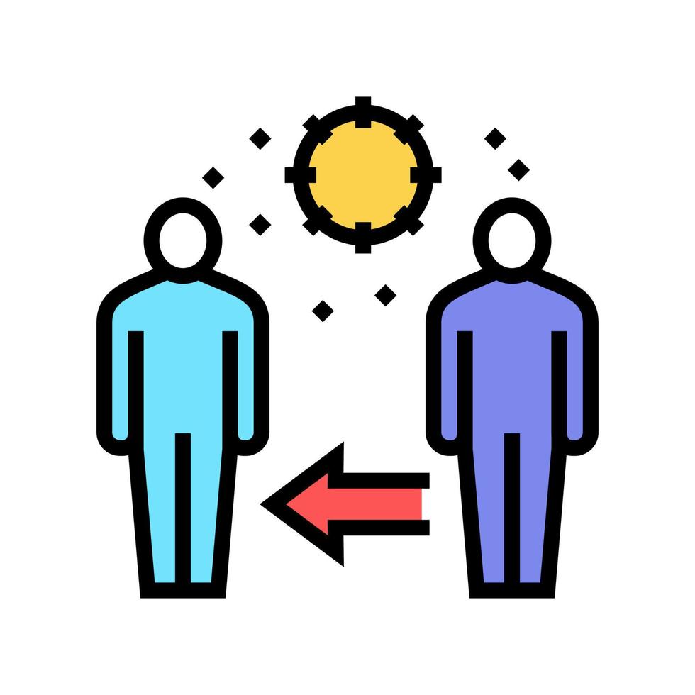 safe distance human color icon vector illustration