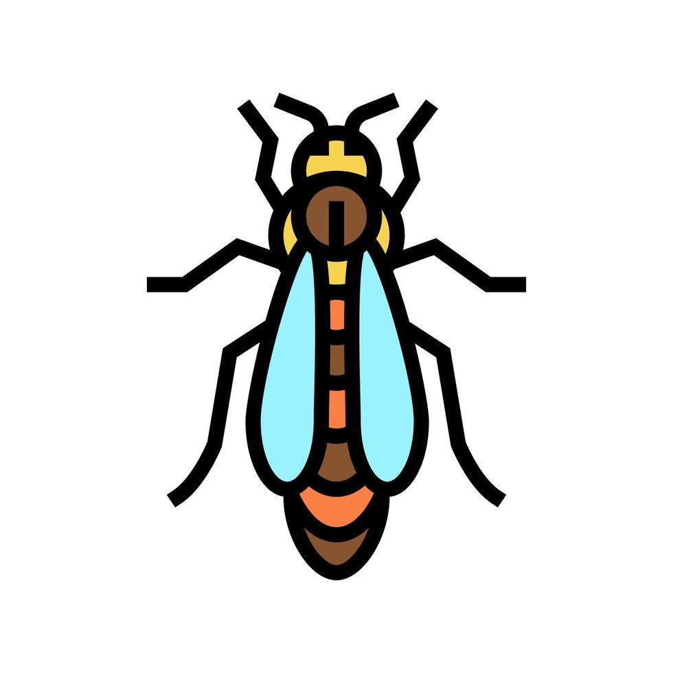 abeja reina apicultura color icono vector ilustración