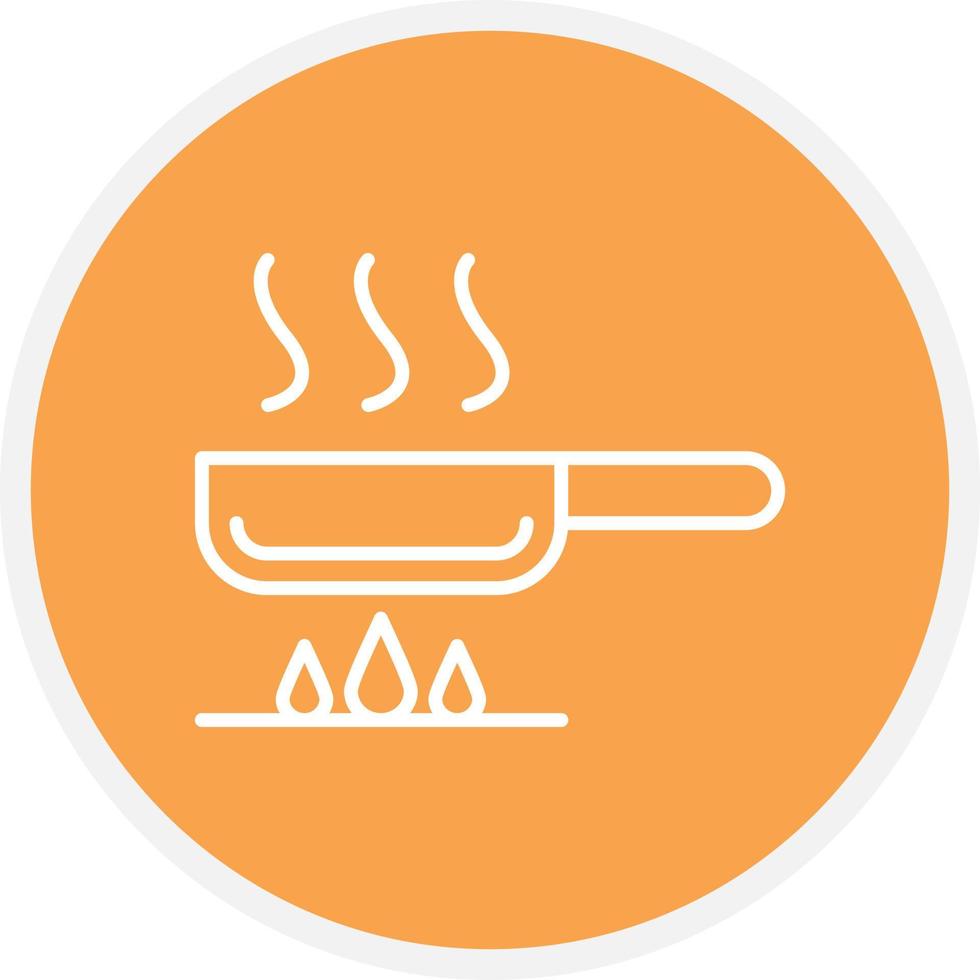 Frying Pan Line Circle vector