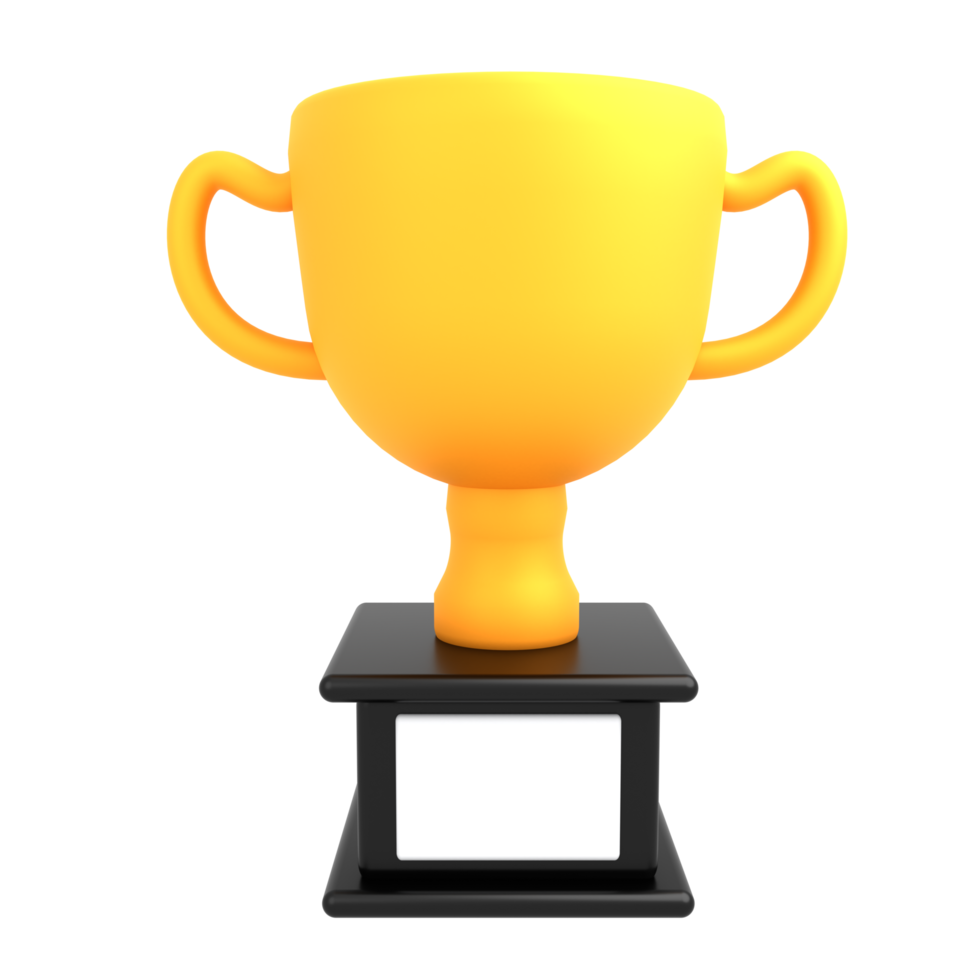 3d icon trophy with gold png