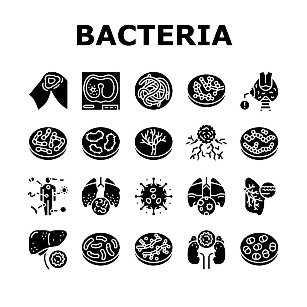 Bacteria Infection Collection Icons Set Vector