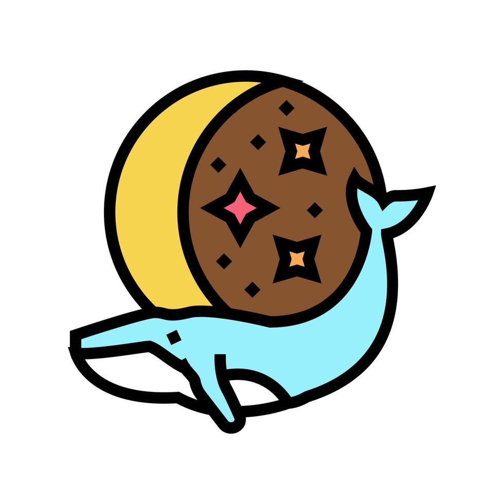 ballena boho color icono vector ilustración