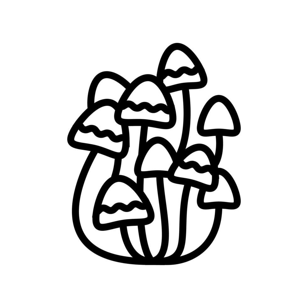 mushrooms boho line icon vector illustration