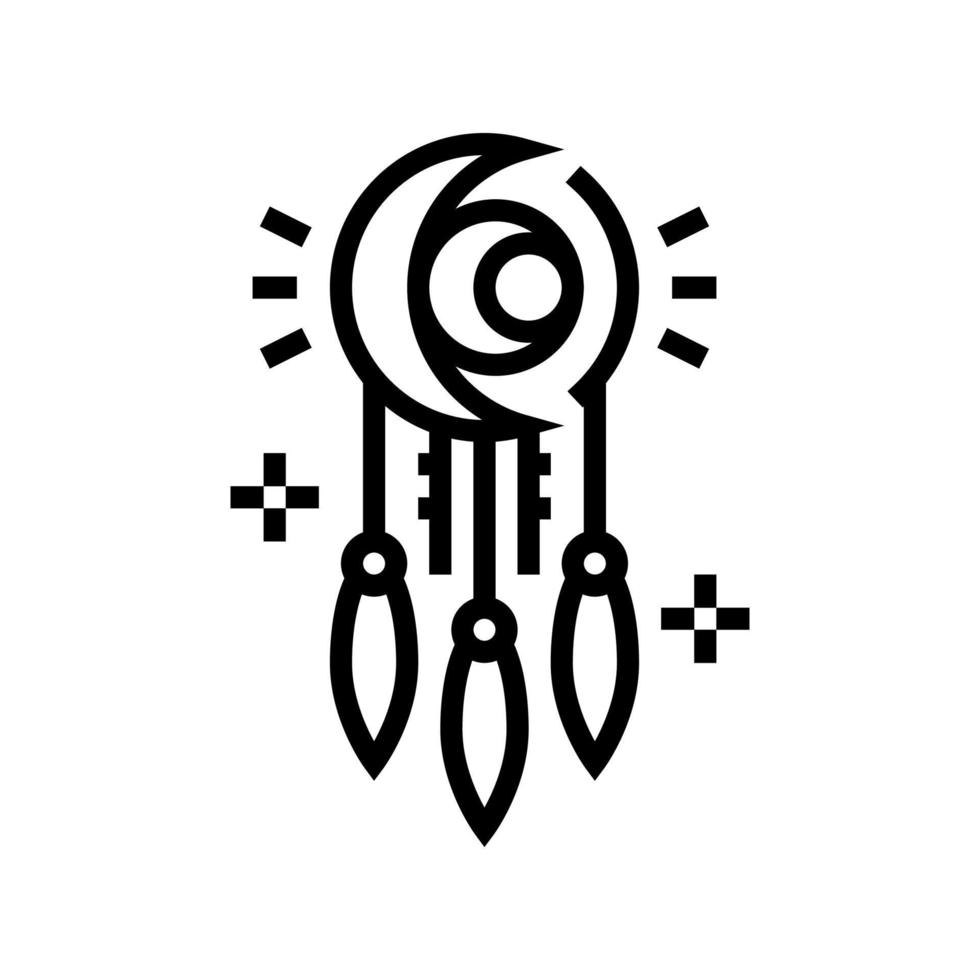 dreamcatcher boho line icon vector illustration