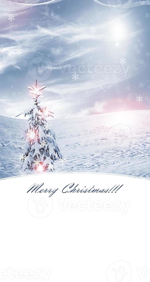 Winter landscape. christmas card photo