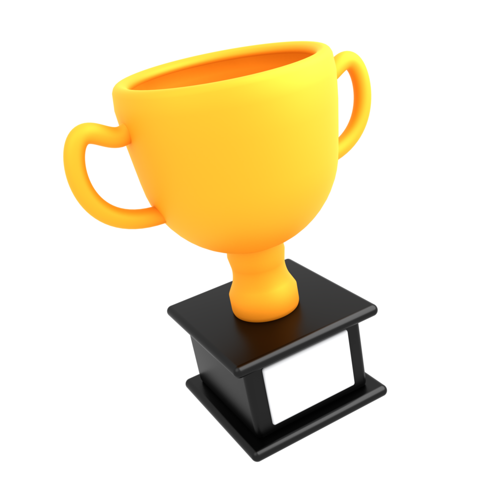 3d icon trophy with gold png