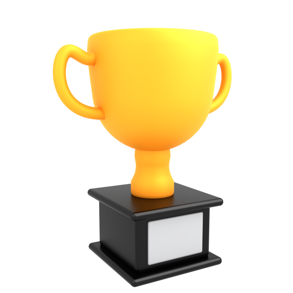 3d icon trophy with gold png