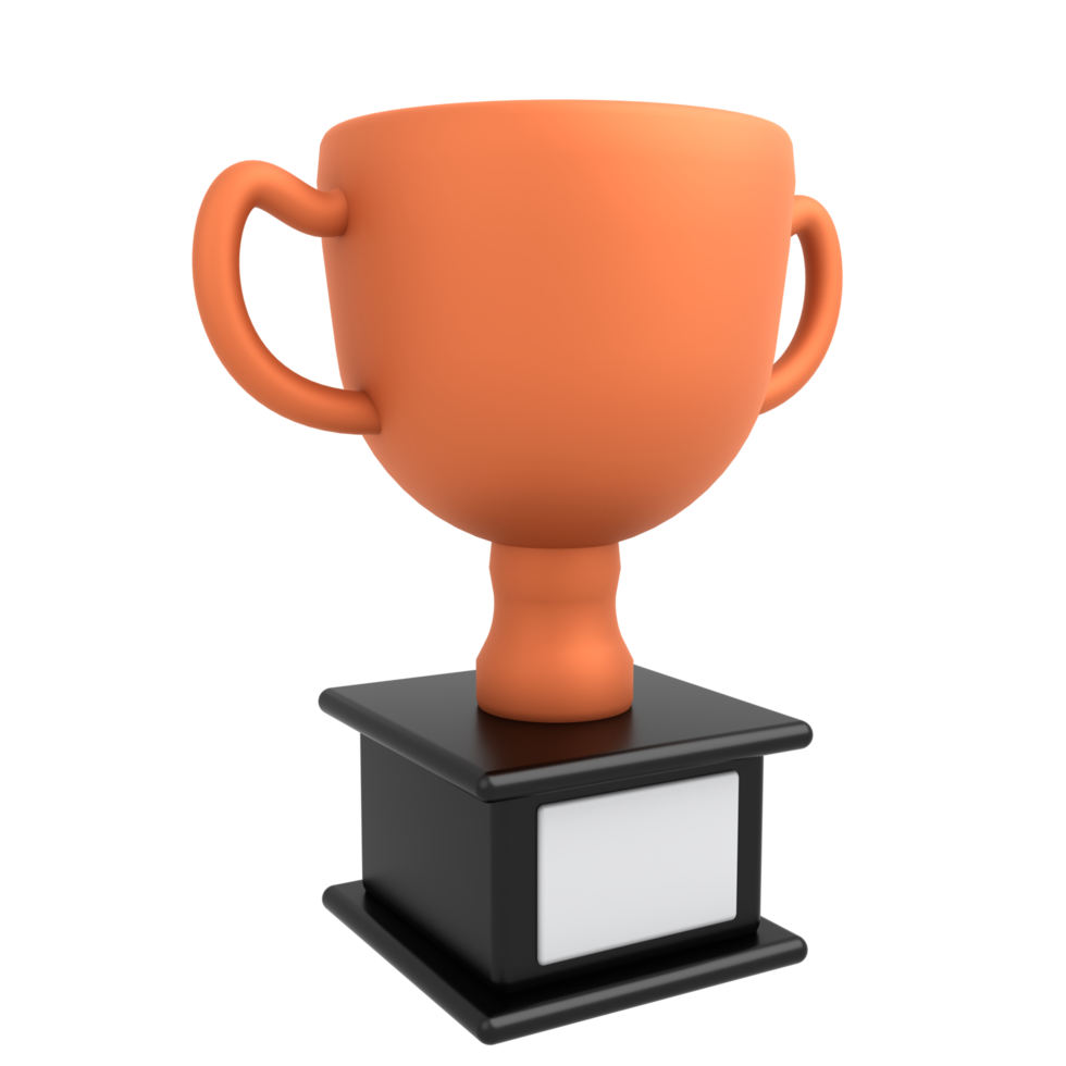 3d icon trophy with bronze png