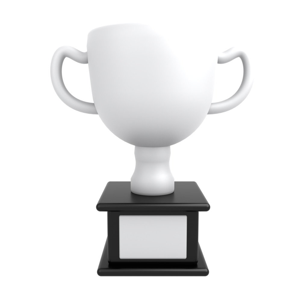 3d icon trophy with silver png