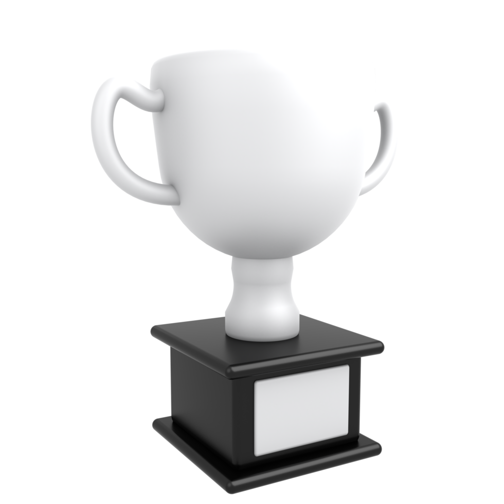 troféu de ícone 3d com prata png