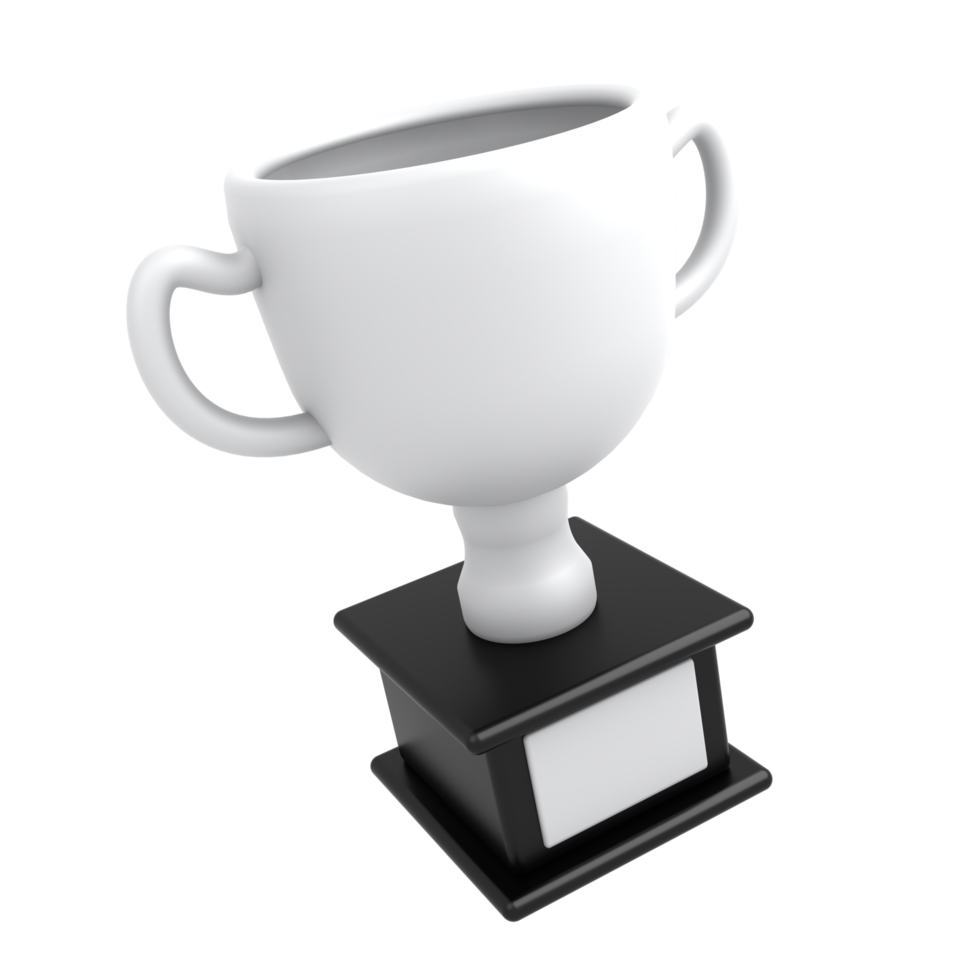 3d icon trophy with silver png