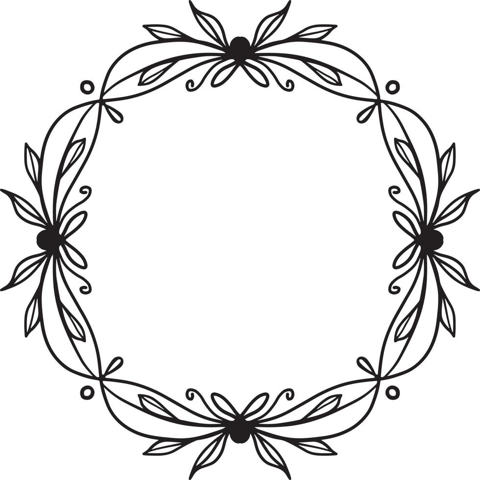 Floral Wreath Monogram Botanical Frame vector