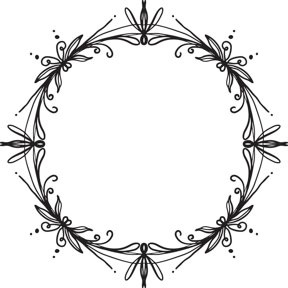 Floral Wreath Monogram Botanical Frame vector