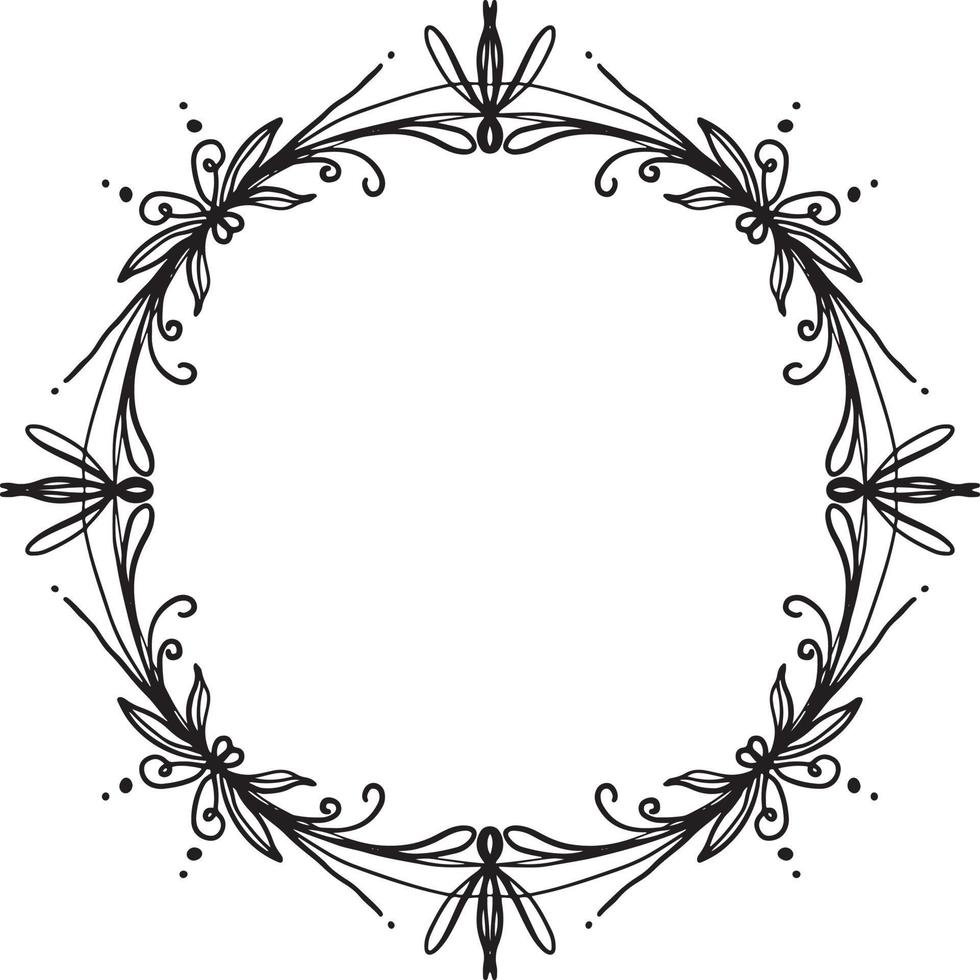 Floral Wreath Monogram Botanical Frame vector