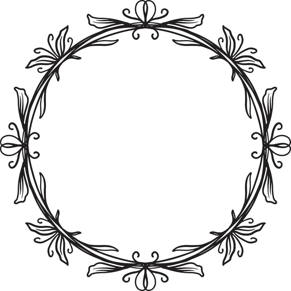 Floral Wreath Monogram Botanical Frame vector