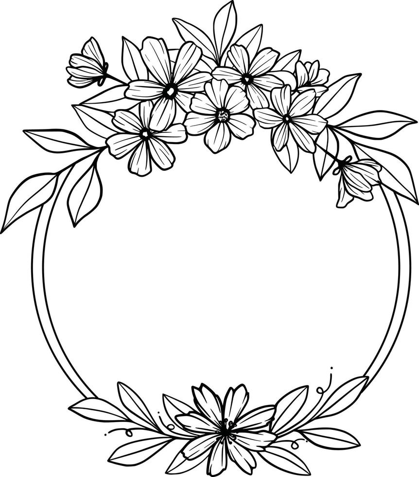 marco floral corona monograma invitación arreglo floral flor decoración botánica vector
