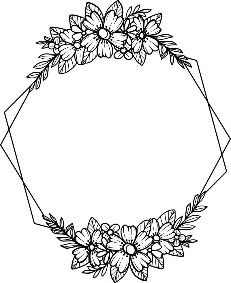 marco floral corona monograma invitación arreglo floral flor decoración botánica vector